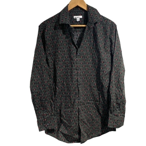 Bar 111 shirt men’s rose pattern floral‎ medium slim fit stretch collar button - Picture 1 of 3